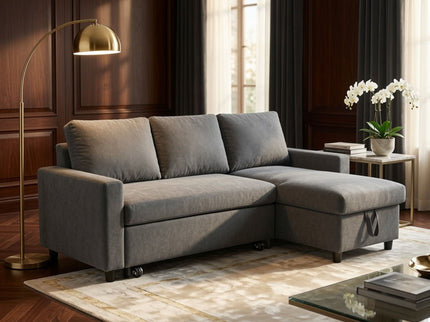 L - Shaped Convertible Sofa Bed With Storage Chaise