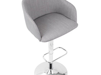 Daniella - Contemporary Adjustable Barstool With Swivel - Light Gray