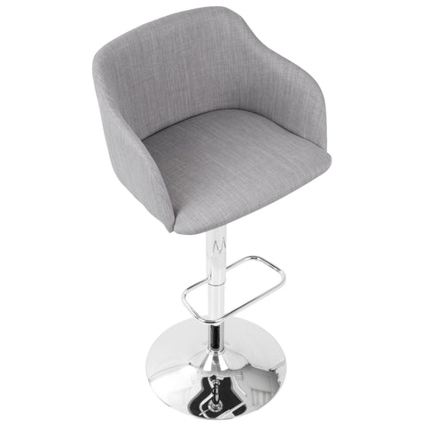 Daniella - Contemporary Adjustable Barstool With Swivel - Light Gray