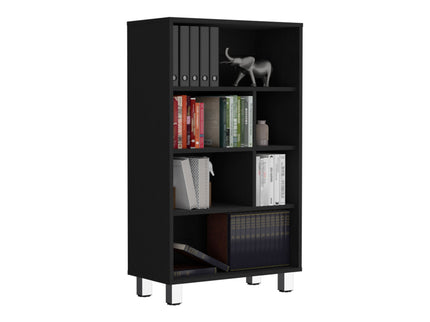 Bookcase, 6 Shelves, 4 Legs - Black