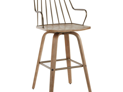 Preston - Farmhouse Counter Stool - White Washed / Antique Copper