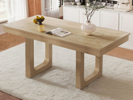 Farmhouse Wooden Kitchen Table With Removable Leaf