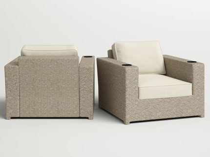 Outdoor Lounge Chairs With Cushions, Weather Resistant - Gray Mix