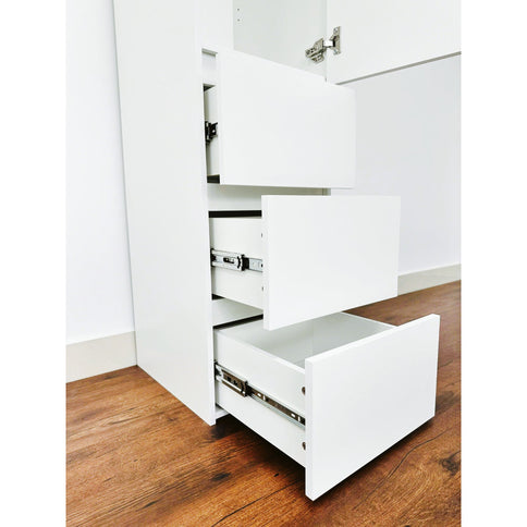 Elise - Slim Modular Closet Cabinet With Drawers - White