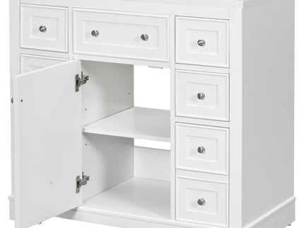 Modern Bathroom Vanity With Sink Combo, 6 Drawers And 1 Cabinet
