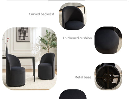 360 Degree Swivel Armless Dining Barrel Chair