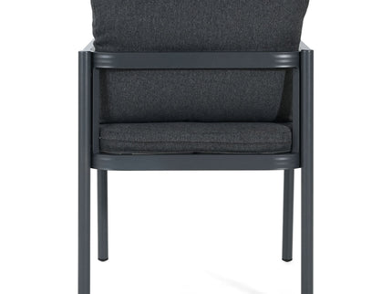 7 Piece Outdoor Dining Set With Table And 6 Chairs - Black / Gray / Teak