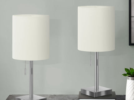Lighting, Table Lamp, USB Port Included, Nickel, Contemporary (Set of 2)