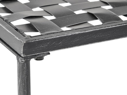 Luna - Outdoor Iron Coffee Table - Black Brush Silver