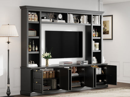 All-In-One TV Stand With Bookcase For TVs Up To 70"