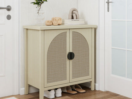 Rattan 2 Door Cabinet, Suitable For Bedroom - Natural