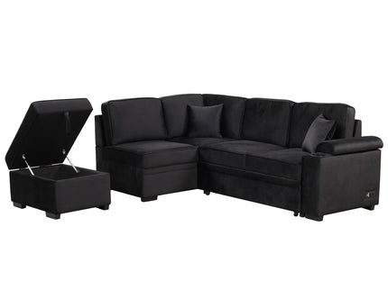 Sleeper Sofa Bed, 2 In 1 Pull Out Sofa Bed L Shape Couch With Storage Ottoman For Living Room, Bedroom Couch And Small Apartment
