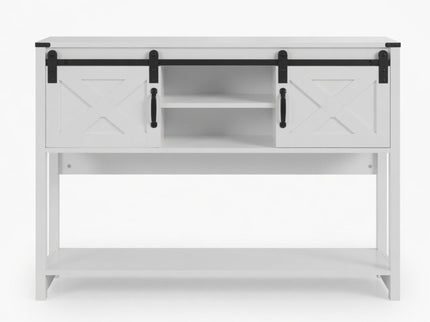 Farmhouse Entryway Table With Sliding Barn Door