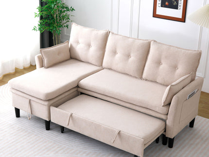 L-Shaped Reversible Chaise Sectional Sofa With Storage