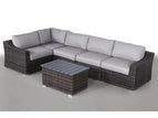Dark Brown / 2 Pc. L-Shaped Sectional, Table