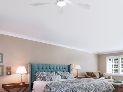 52" Ceiling Fan With 3 Color Dimmable LED Light, 5 Blades, Remote Control, Reversible DC Motor