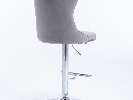 Swivel Barstools Adjusatble Seat Height From 25-33", Modern Upholstered Base Bar Stools With Backs Comfortable Tufted For Home Pub And Kitchen Island (Set of 2)