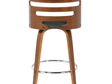 Cosini - Mid Century Modern Fixed Height Counter Stool With Footrest With Swivel (Set of 2)