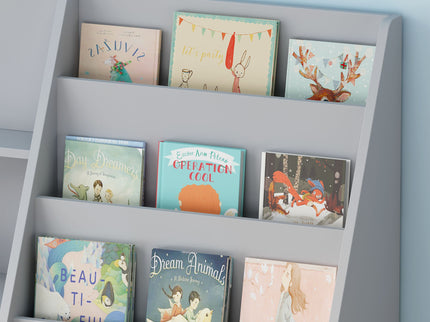 Bookshelf And Toy Storage Organizer, 4 Tier Bookcase With Display Stand For Playroom