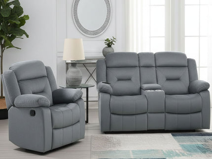 Contemporary Living Room Set With Pillow Arms And Headrest Support