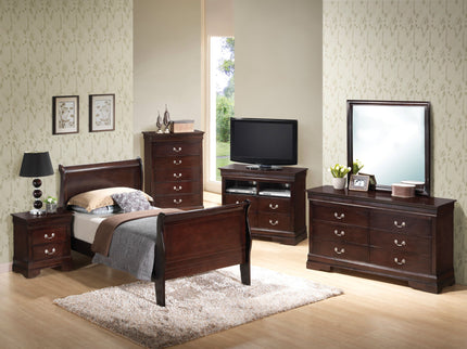 Louis Phillipe - Panel Sleigh Bed