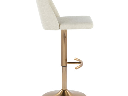 Toriano - Contemporary Adjustable Barstool Swivel With Rounded T Footrest (Set of 2)