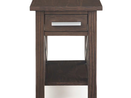 Kitchener - Narrow Side Table - Warm Walnut Brown