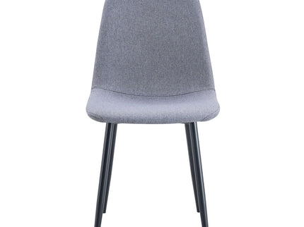 Luxury Simple Chair Linen Cotton High Resilience Dining Chair With Black Metal Legs (Set of 4) - Light Gray