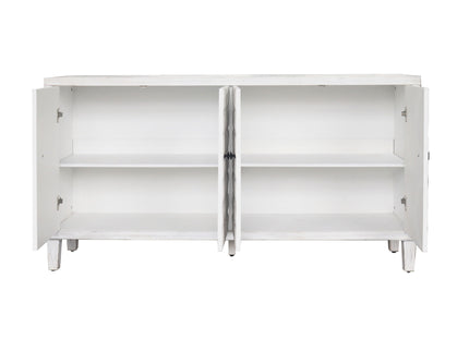 Accent Cabinet 4 Door Wooden Cabinet Sideboard Buffet Server Cabinet Storage Cabinet, For Living Room, Entryway, Hallway, Office, Kitchen And Dining Room - White Wash