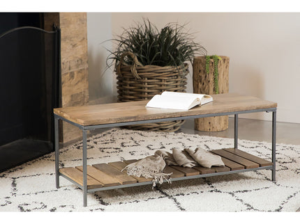 Foundry - Accent Bench With Slat Shelf - Natural