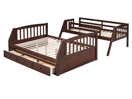 Bunk Bed With Drawers, Ladder And Storage Staircase