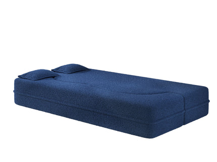 Modern Floor Sleeper Sofa Bed With 2 Pillows, Convertible Twin Size Folding Mattress For Living Room