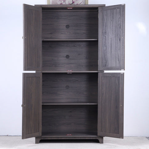 Modern Sideboard Buffet With 4 Mirrored Doors, Adjustable Shelves