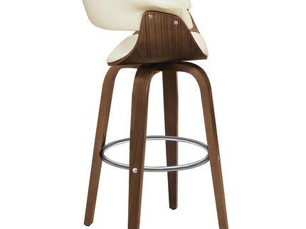 Swivel Bar Stool Elegant Design With Upholstery - Cream