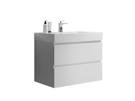 Alice - Bathroom Vanity With Large Storage, Sink Wall Mounted Floating Bathroom Vanity For Modern Bathroom, One-Piece Sink Basin Without Drain And Faucet