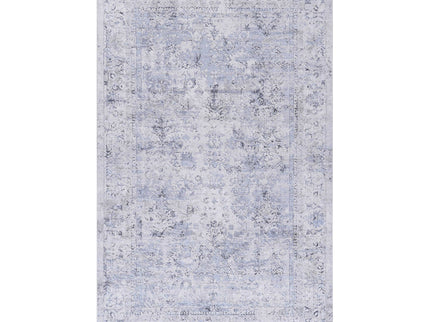 Maval - 4' X 6' Area Rug Washable - Blue / Cream