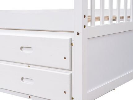 Platform Storage Bed Solid Wood Bed With 6 Drawers