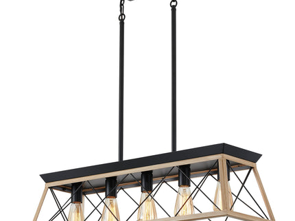 Chandelier Pendant Light For Dining Room Kitchen, 5 Light Fixture With Adjustable Height