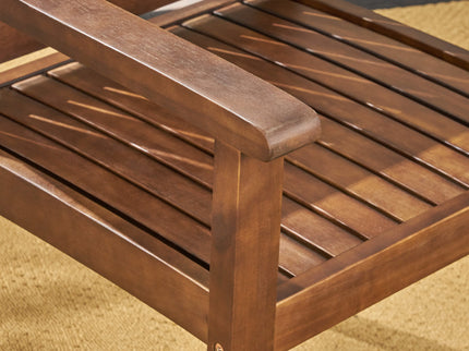 Wilson - Rustic Dining Chair Acacia Wood With Slat Panel Design (Set of 2) - Dark Brown