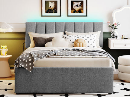Upholstered Platform Bed With Trundle