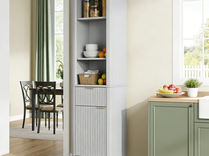 Tall Bathroom Storage Cabinet With Adjustable Shelves And 1 Drawer & Door