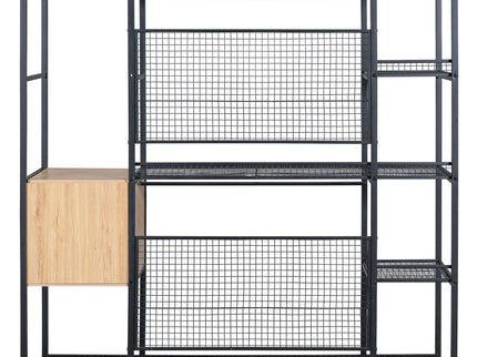 Open Style Wardrobe With Hanging Rails, Shelves And Drawers