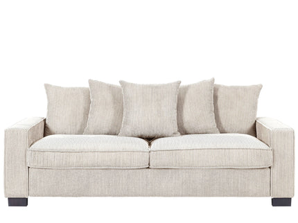 Luxe Sofa With 5 Matching Toss Pillows, Sleek Design, Spacious And Comfortable 3 Seater Couch
