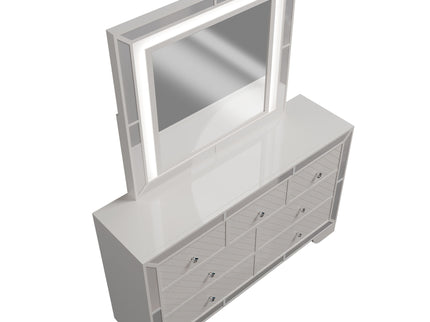 1 Piece Dresser With Diamond-Shaped Knob Handles, Bedroom Furniture - Cream