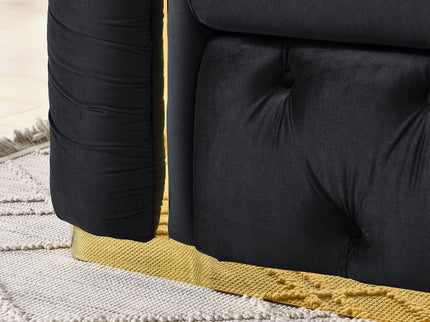 Button Tufted Couch With 2 Pillows, 3 Seater Luxury Chesterfield Sofa
