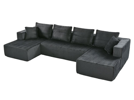 U-Shaped Modular Sectional Sofa With Double Chaise, Oversized Deep Seat For Living Room