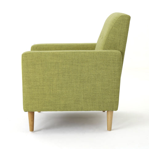 Nebulize - Upholstered Fabric Club Chair With Button Tufted And Square Off Arm And Back