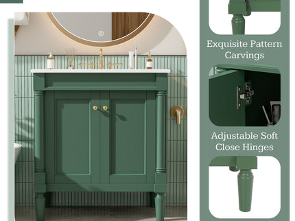 Bathroom Vanity Cabinet With Sink, Soft Close Doors, Storage Cabinet