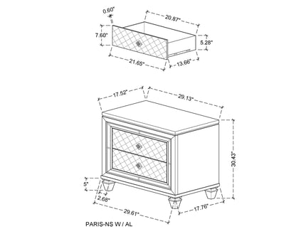Cross - Glam Nightstand - Champagne