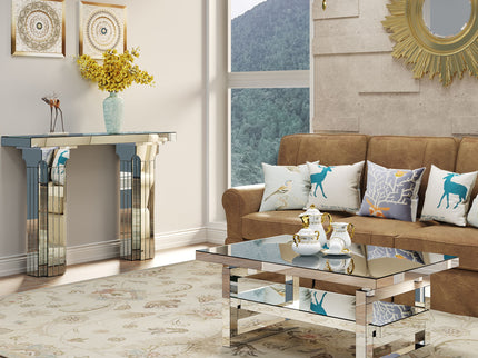Console Table, Rectangular Entryway Desk For Living Room - Silver